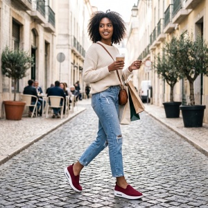 Espadrile "SuperFashion HTWM-44 Wine Red" - Img 5