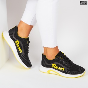 Pantofi Sport "888 Shoes 9588-3 Black Yellow"