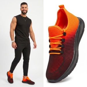 Pantofi Sport "WE Fashion 3312 Black Orange''