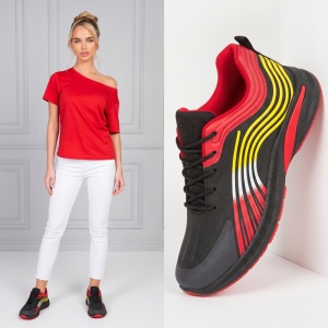 Pantofi Sport ''WE Fashion 395-2 Black Red''
