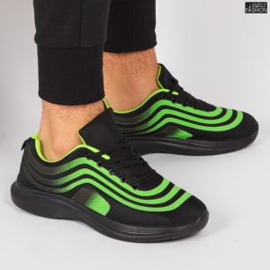 Pantofi Sport "WE Fashion 8815B Black Green'' - Img 2