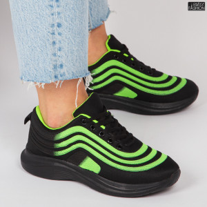 Pantofi Sport ''WE Fashion 8815D Black Green'' - Img 2