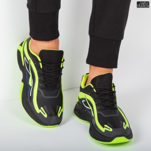Pantofi Sport "WE Fashion B92-2 Black Green'' - Img 3