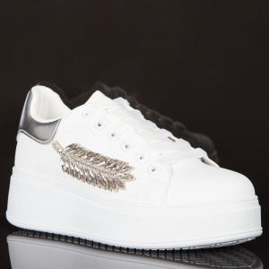 Pantofi Sport ''YiYi BK-115 White Silver" - Img 5