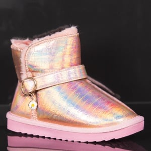 Cizme îmblănite copii ''Apawwa ND48 Pink''