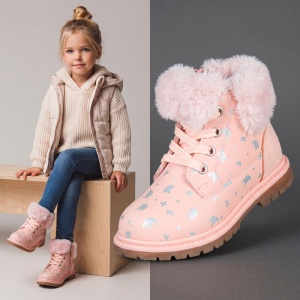 Ghete îmblănite copii ''Apawwa HD28-2 Pink''
