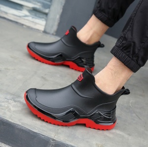 Ghete ploaie "SuperFashion 5-25 Black Red'' - Img 4