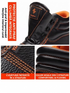 Ghete Protecție "SuperFashion 6-33 Black Orange" - Img 11