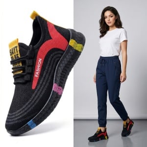 Pantofi sport "SuperFashion HTWM-38 Black Red"