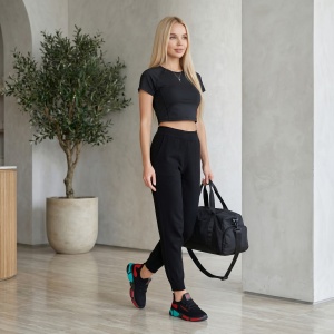 Pantofi sport "SuperFashion HTWM-7 Black Red" - Img 2