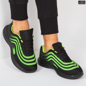 Pantofi Sport "WE Fashion 8815B Black Green'' - Img 3