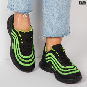Pantofi Sport ''WE Fashion 8815D Black Green'' - Img 3