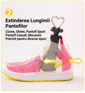 Calapod ajustabil pentru alungirea si lățimea încălțămintei "SuperFashion 6-10 Black Pink" - Img 8