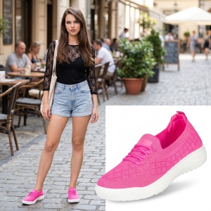 Espadrile ''ALD Fashion HQ1051-271 Fuchsia" - Img 3
