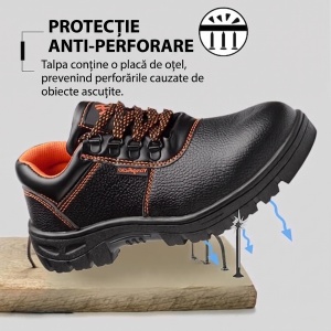 Pantofi Protecție "SuperFashion 6-32 Black Orange" - Img 6