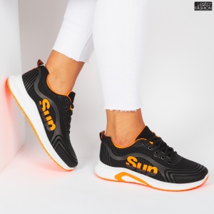 Pantofi Sport "888 Shoes 9588-6-PD Black Orange"