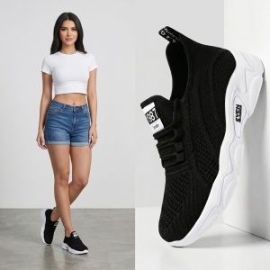 Pantofi sport "SuperFashion HTWM-27 Black"