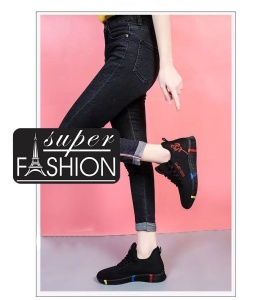 Pantofi sport "SuperFashion HTWM-3 Black Red" - Img 3