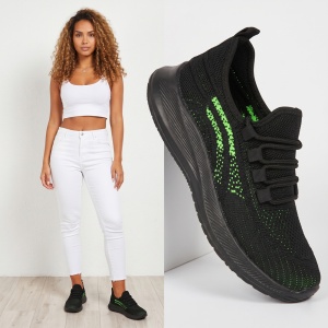Pantofi Sport ''WE Fashion 3311D Black Green''
