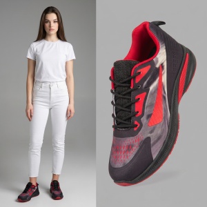 Pantofi Sport ''WE Fashion 390-2 Black Red''