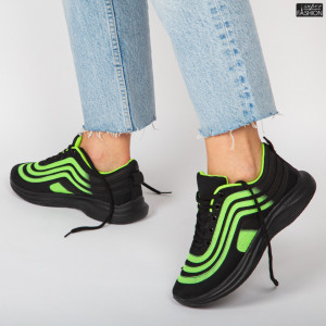Pantofi Sport ''WE Fashion 8815D Black Green'' - Img 4