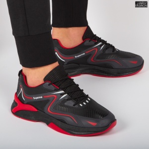 Pantofi Sport "WE Fashion B96-2 Black Red'' - Img 2