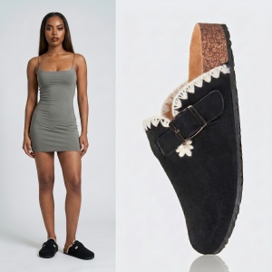 Papuci Dama ''ABC Fashion 1062 Black"