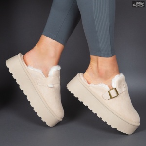 Cizme scurte Dama tip UG "Lavy Fashion SL-A15 Beige" - Img 4