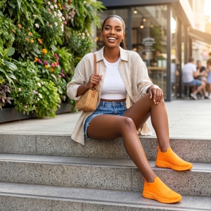 Espadrile ''ALD Fashion HQ-35-156 Orange" - Img 3