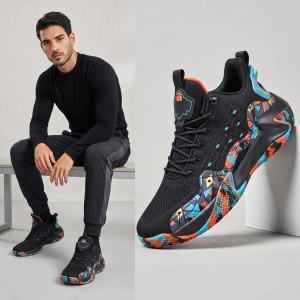 Ghete sport "SuperFashion 6-16 Black Orange"