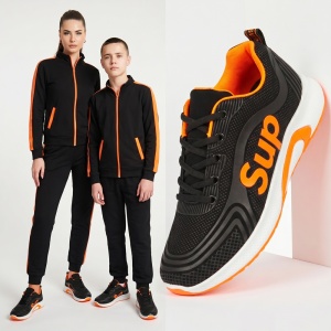 Pantofi Sport "888 Shoes 9588-6 Black Orange"
