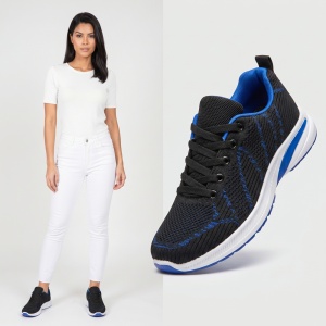 Pantofi Sport ''WE Fashion 352-2 Black R.Blue''