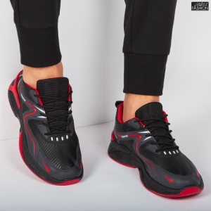 Pantofi Sport "WE Fashion B96-2 Black Red'' - Img 3