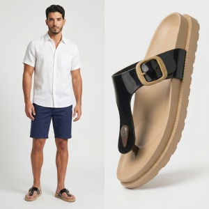 Papuci "Aierda B8049 Black''