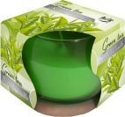 Lumânare parfumată în pahar de sticlă-ceai verde