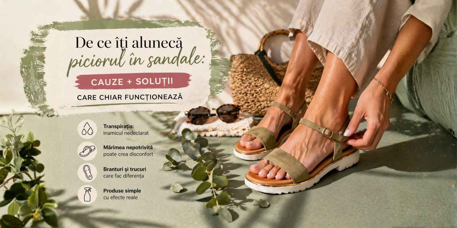 De ce iti aluneca piciorul in sandale: cauze + solutii care chiar functioneaza