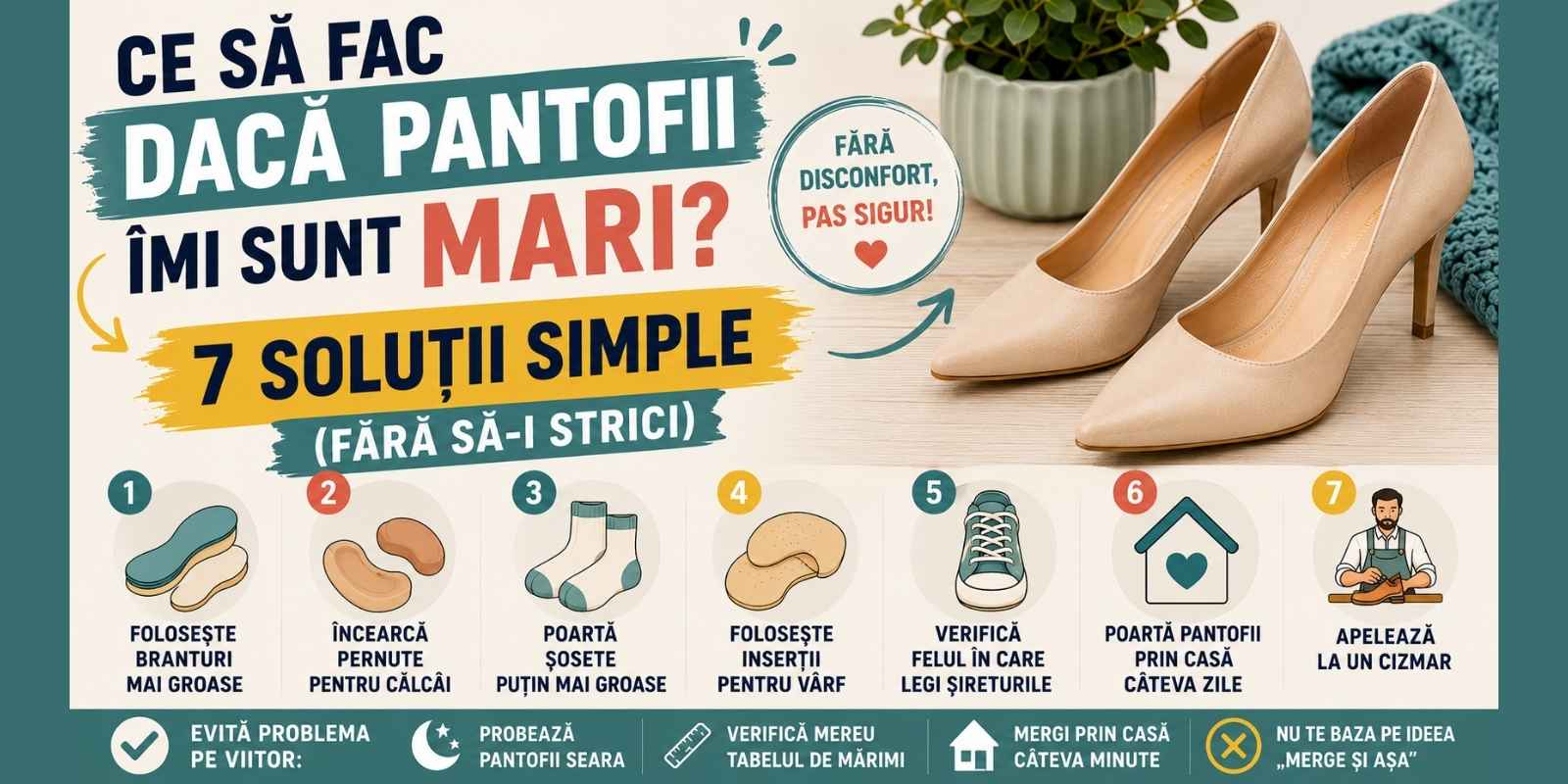 Ce sa fac daca pantofii imi sunt mari? 7 solutii simple (fara sa-i strici)