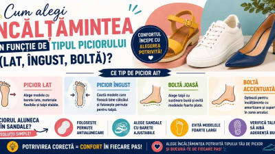 Cum alegi incaltamintea in functie de tipul piciorului (lat, ingust, bolta)?