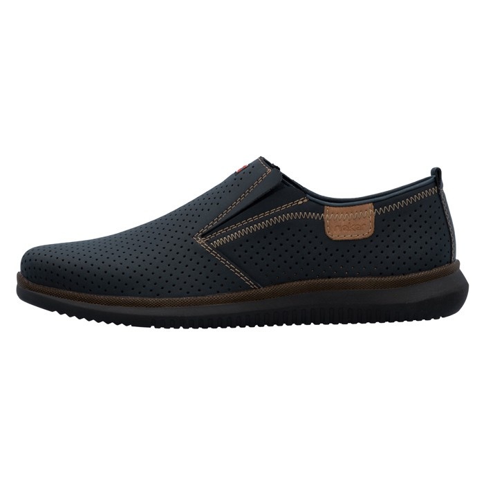 Pantofi barbati, Rieker, 10452-14-Albastru, casual, piele naturala