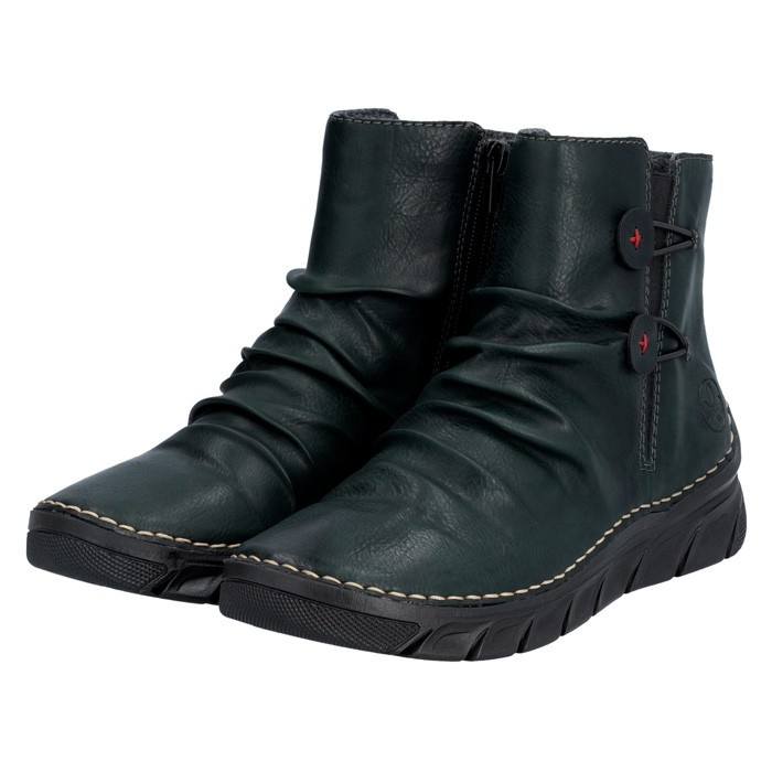 Ghete dama, Rieker, 55052-54-Verde, casual, piele ecologica, cu