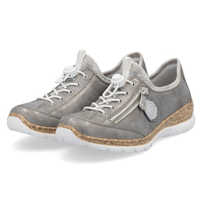 Pantofi dama, Rieker, N4263-40-Gri, casual, piele ecologica, cu