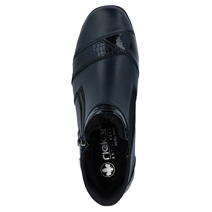 Ghete dama, Rieker, 47254-14-Albastru, casual, piele naturala
