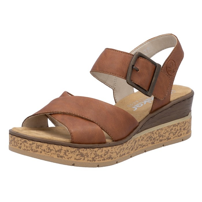 Sandale dama, Rieker, 63795-22-Maro, casual, piele ecologica, cu