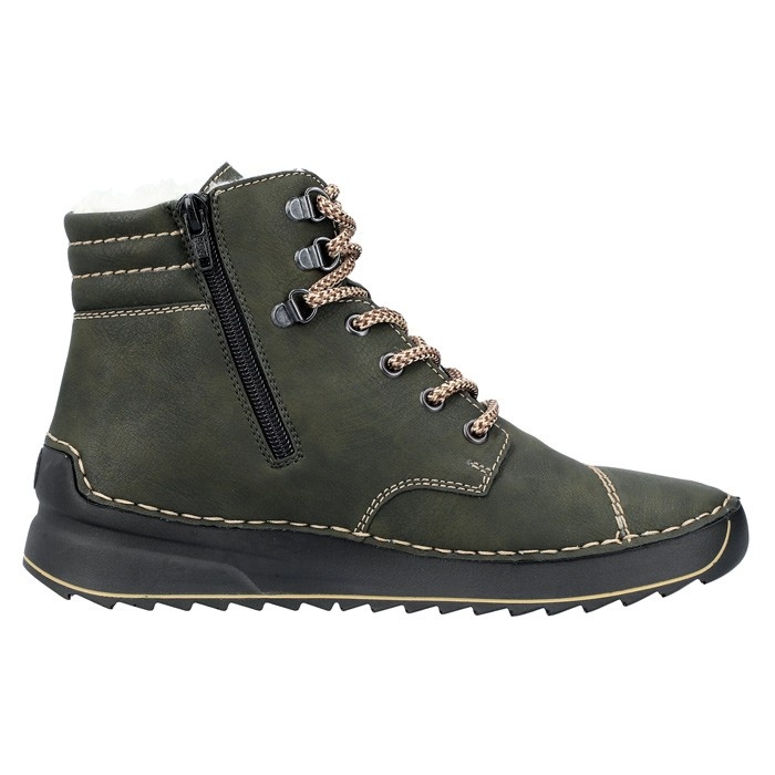 Ghete dama, Rieker, 51545-54-Verde, casual, piele ecologica