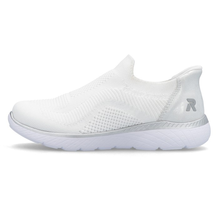 Pantofi dama, Rieker, M5072-80-Alb, sport, textil, cu talpa joasa, alb