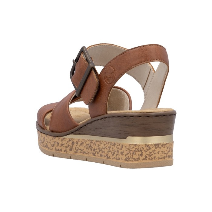 【Riharu10】 Sandale dama, Rieker, 63795-22-Maro, casual, piele ecologica, cu