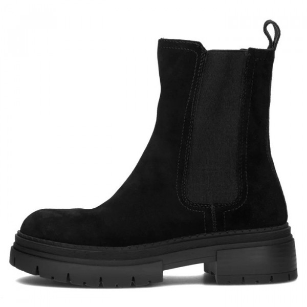 Cizme dama, Filippo, DBT4995-23-BK-Negru, casual, piele intoarsa, scurte, cu toc, negru