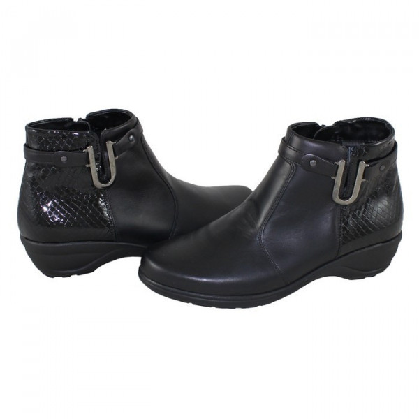 Ghete dama, Waldlaufer, 305805-203-001-Haga-Negru, casual, piele naturala, cu talpa joasa, negru