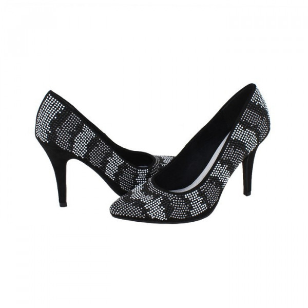 Pantofi dama, Marco Tozzi, 2-22436-26-098-Negru, elegant, textil, cu toc, negru