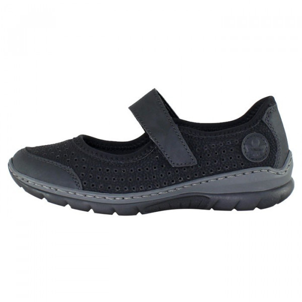 Pantofi dama Rieker L32B5-00-Negru casual piele ecologica cu talpa joasa negru